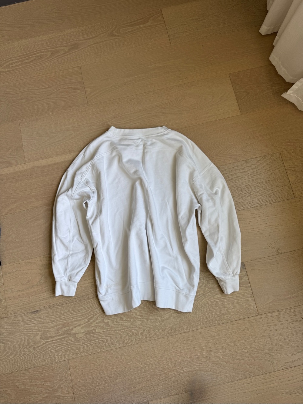Lululemon White Crewneck Sweatshirt French Terry Stretch Athleisure Womens 12 - Picture 3 of 4